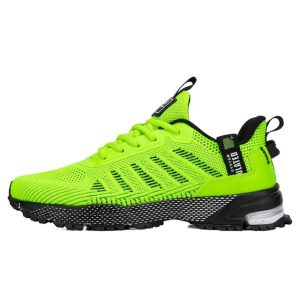 Baasploa Men Running Shoes Lightweight Sneakers Designer Lace Up Sneaker Male Breathable Tennis Shoe – Color : Green – Shoe Size : 46